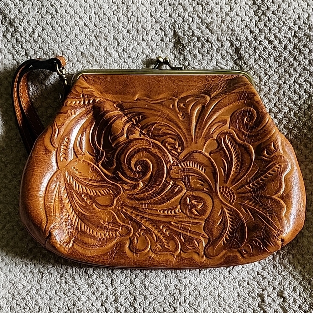 Patricia Nash Brown Embossed Leather Bag NWOT